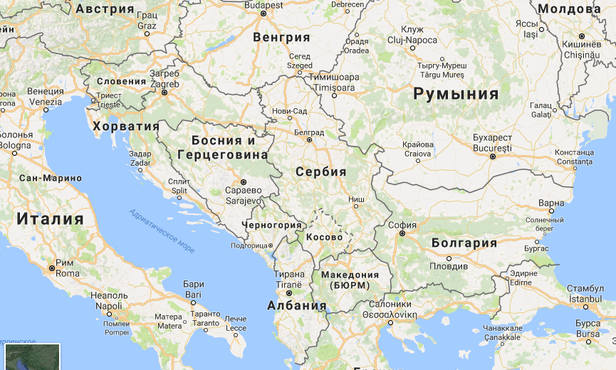 Карта европы хорватия