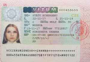Образец Шенгенской визы в Чехию